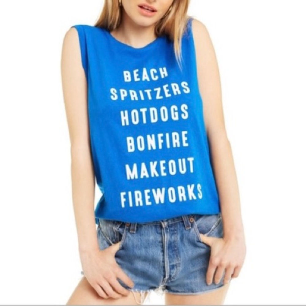 Wildfox Women’s Sleeveless Royal Blue Top Size Medium NWOT